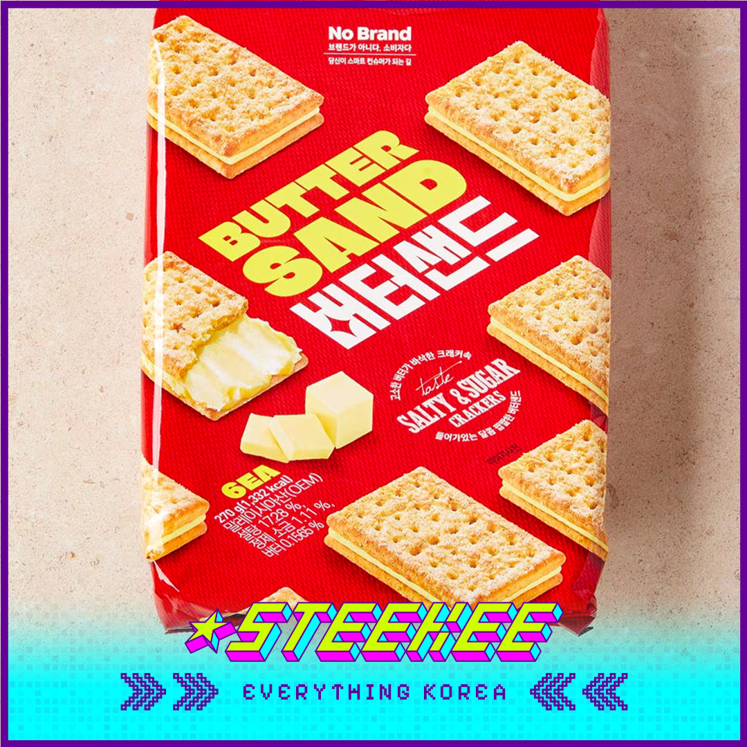 No Brand Butter Sandwich Salty Sugar Biscuits Crackers Snack 270g Set of 6 by Steekee Korea 4135