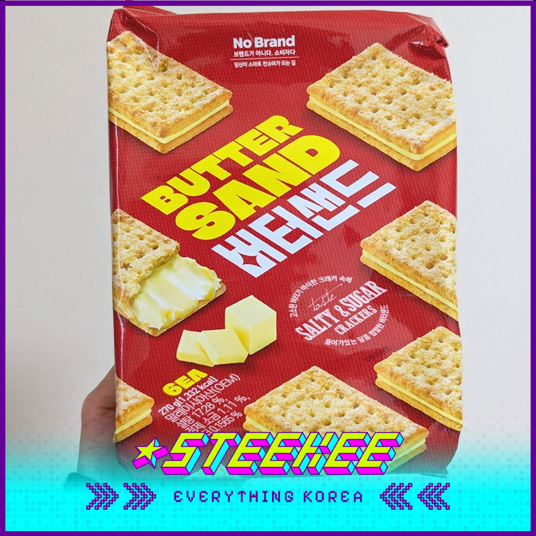 No Brand Butter Sandwich Salty Sugar Biscuits Crackers Snack 270g Set of 6 by Steekee Korea 4135