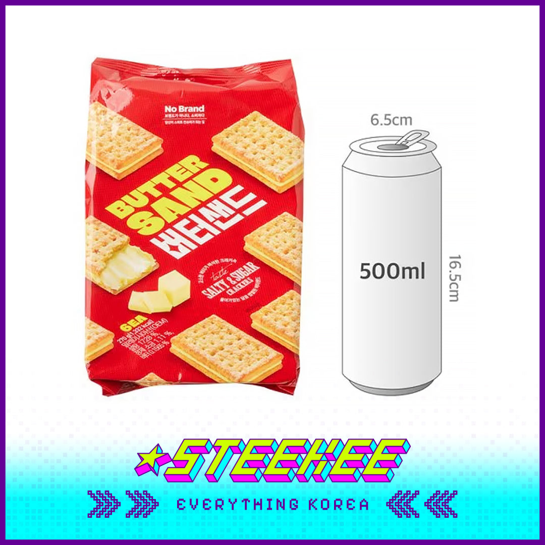 No Brand Butter Sandwich Salty Sugar Biscuits Crackers Snack 270g Set of 6 by Steekee Korea 4135
