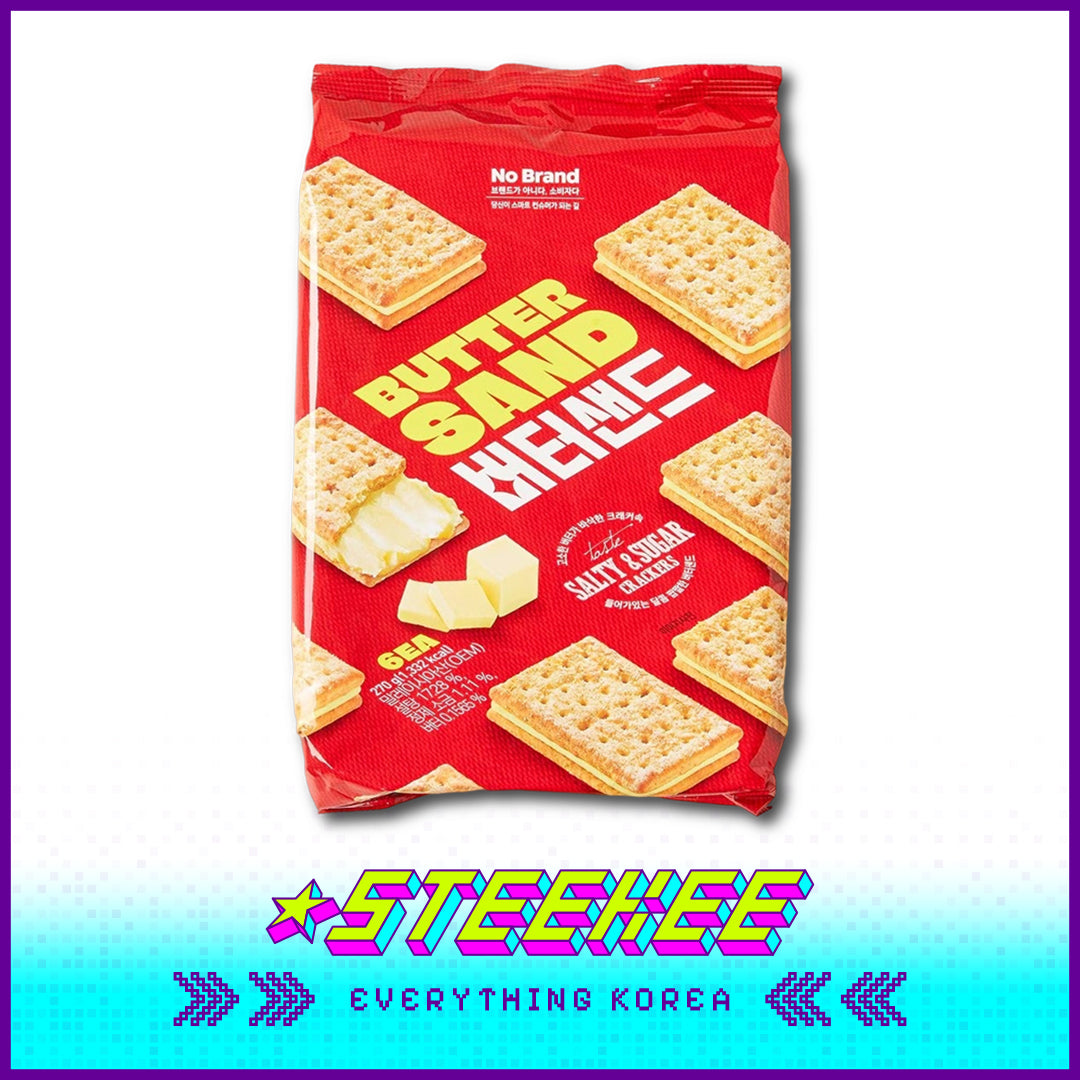 No Brand Butter Sandwich Salty Sugar Biscuits Crackers Snack 270g Set of 6 by Steekee Korea 4135