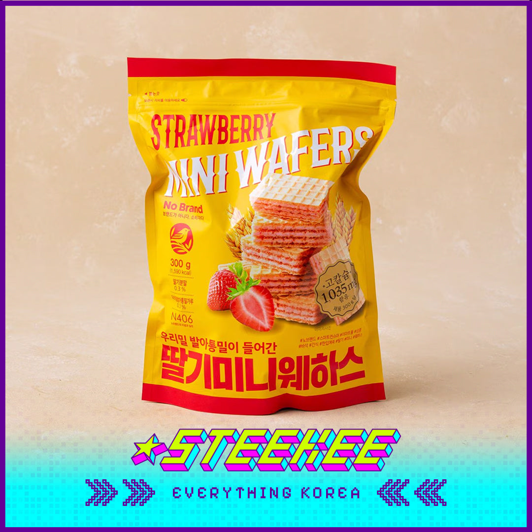 No Brand Vanilla Strawberry Mini Wafers Snack 300g by Steekee Korea 4136
