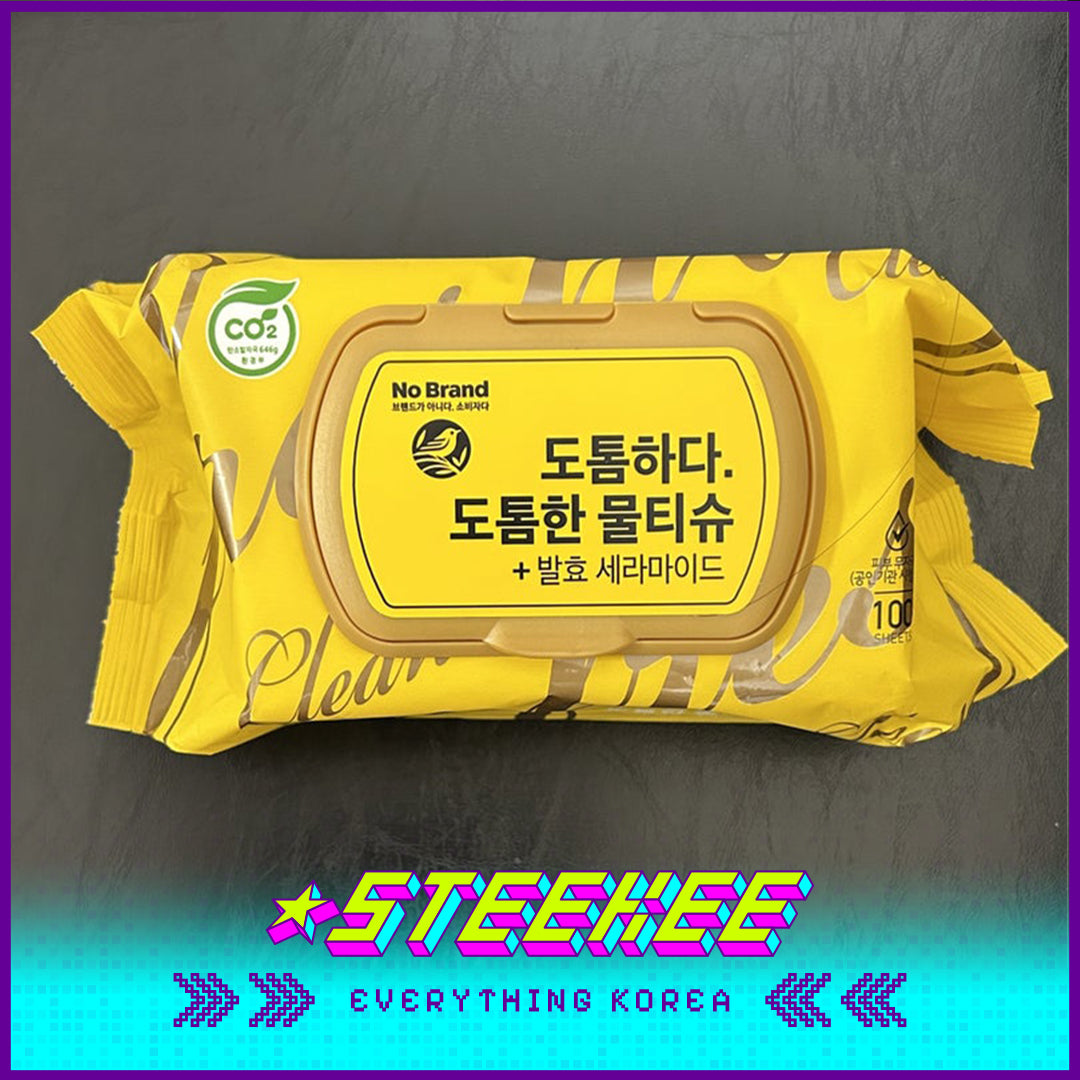 No Brand Thick Moisturizing Cleansing Wet Tissue 100 Sheets by Steekee Korea 4139