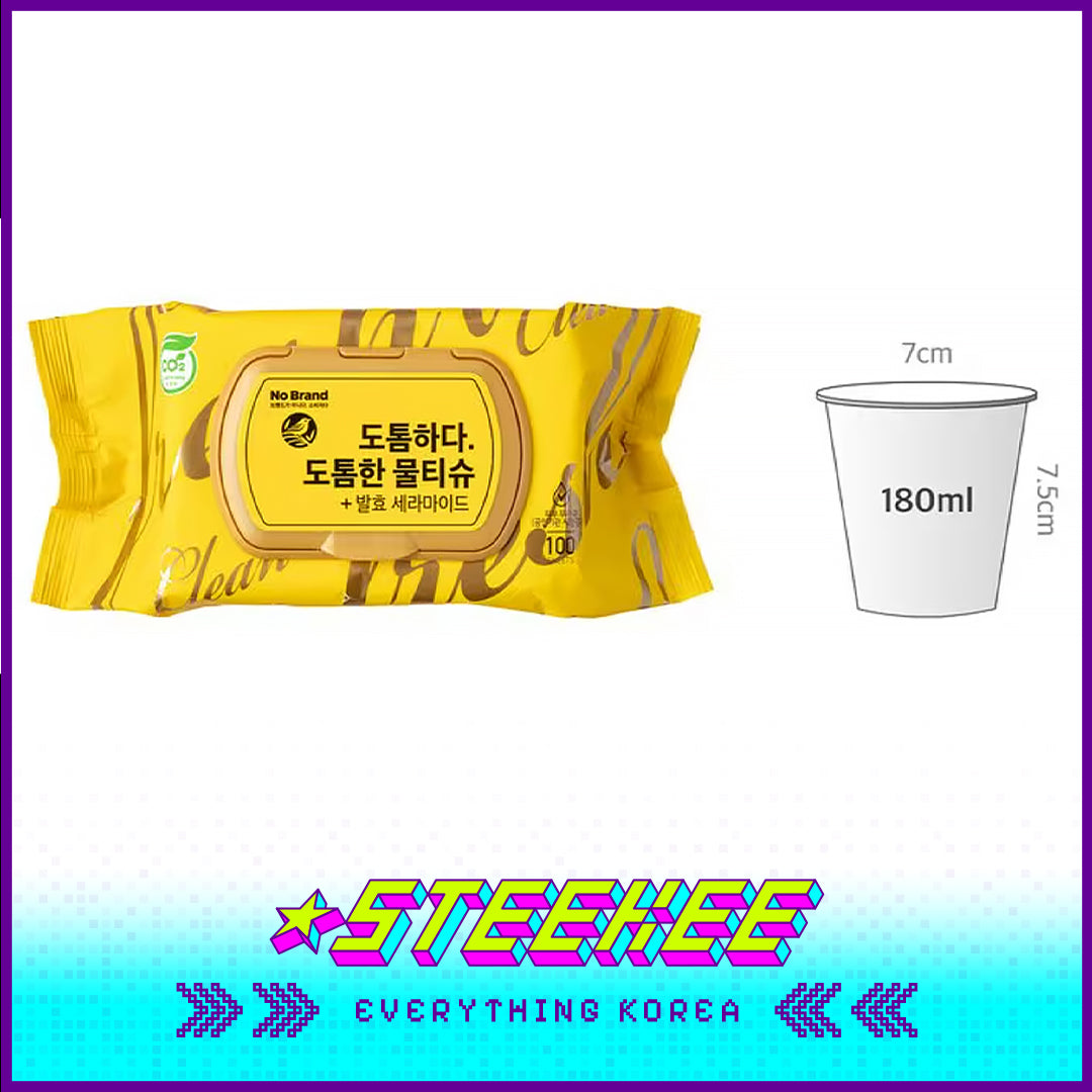 No Brand Thick Moisturizing Cleansing Wet Tissue 100 Sheets by Steekee Korea 4139