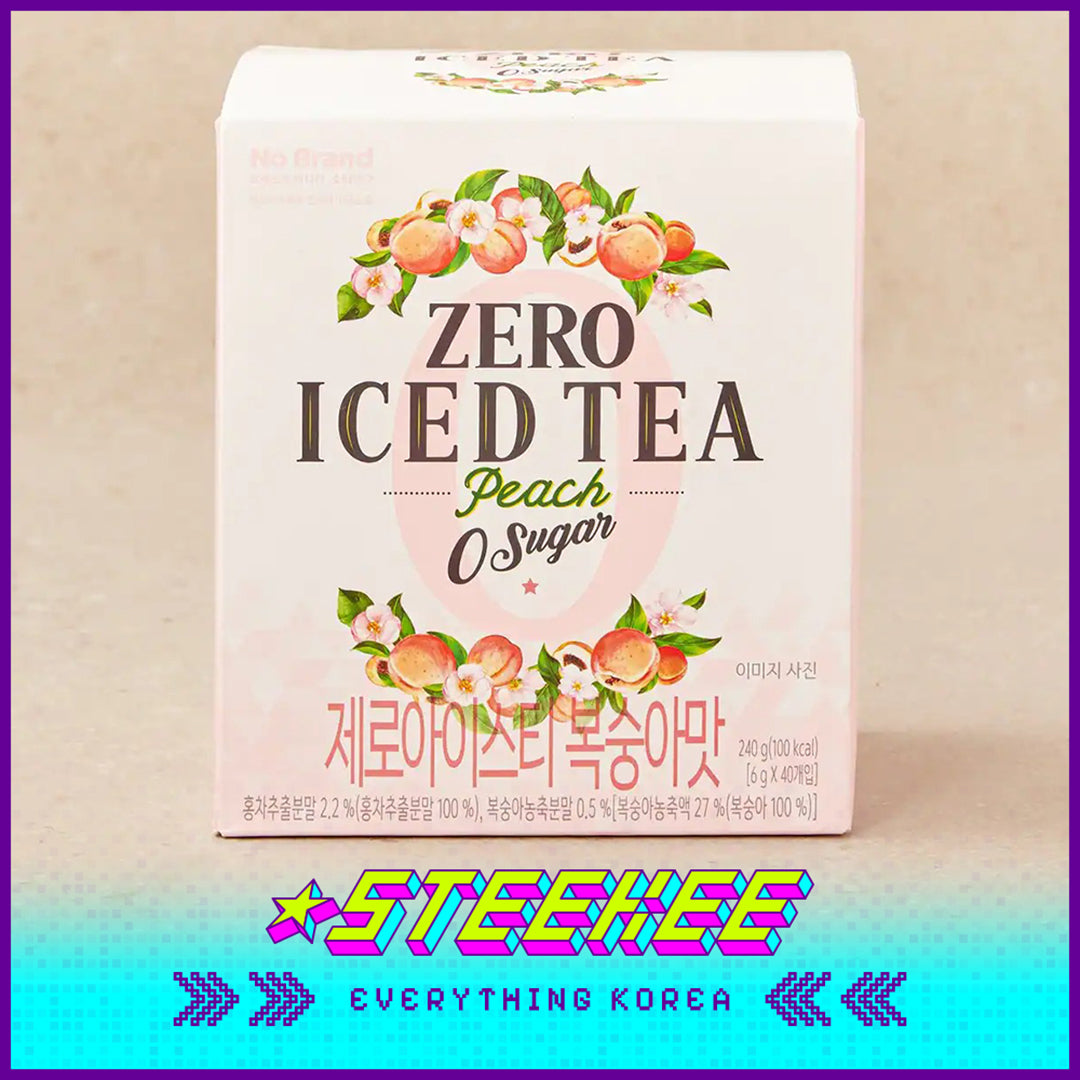 No Brand Zero Calorie Sugar-Free Lemon Peach Iced Tea Solid Beverage Instant Drink 240g Set of 40 by Steekee Korea 4148