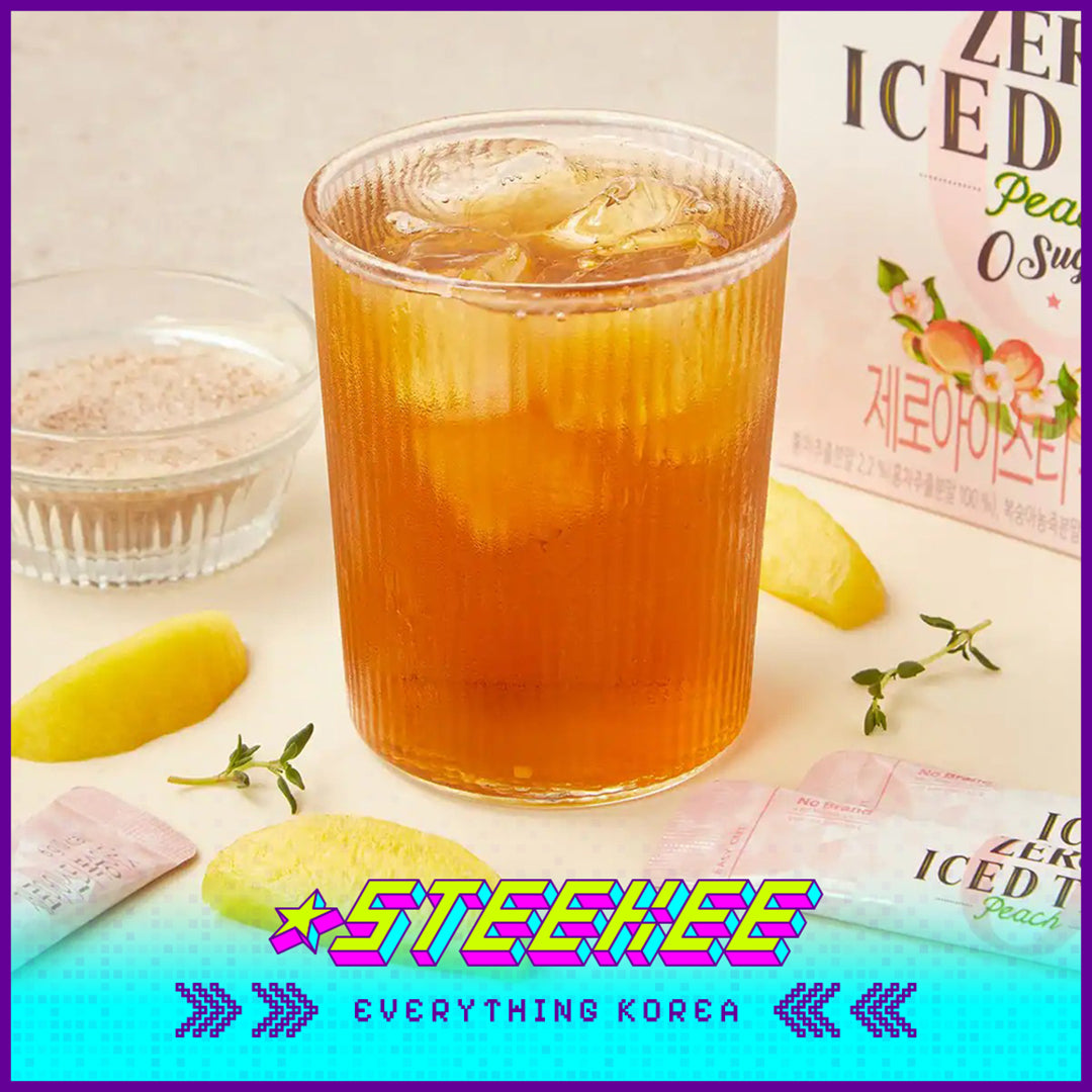 No Brand Zero Calorie Sugar-Free Lemon Peach Iced Tea Solid Beverage Instant Drink 240g Set of 40 by Steekee Korea 4148