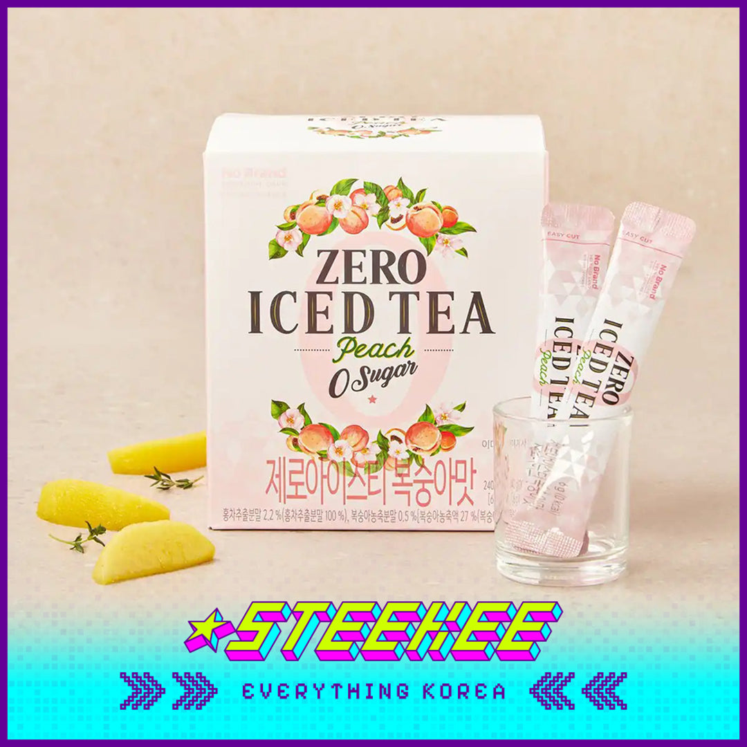 No Brand Zero Calorie Sugar-Free Lemon Peach Iced Tea Solid Beverage Instant Drink 240g Set of 40 by Steekee Korea 4148