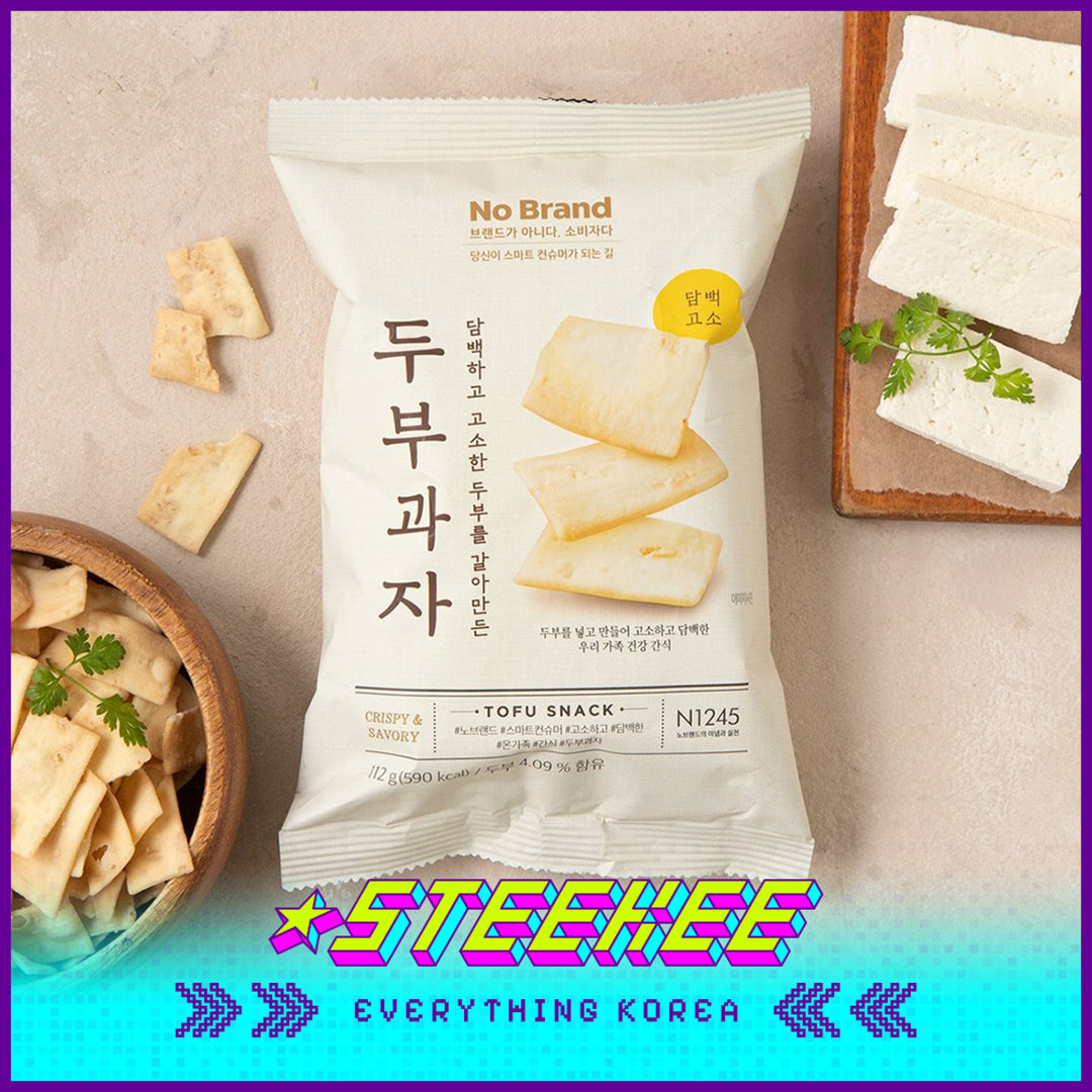 No Brand Crispy Savory Tofu Crackers Salty Snack 112g by Steekee Korea 4151