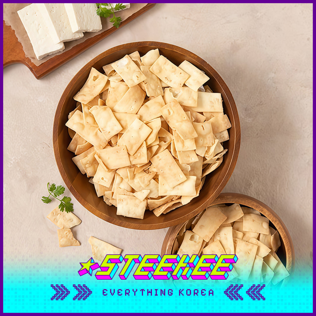 No Brand Crispy Savory Tofu Crackers Salty Snack 112g by Steekee Korea 4151