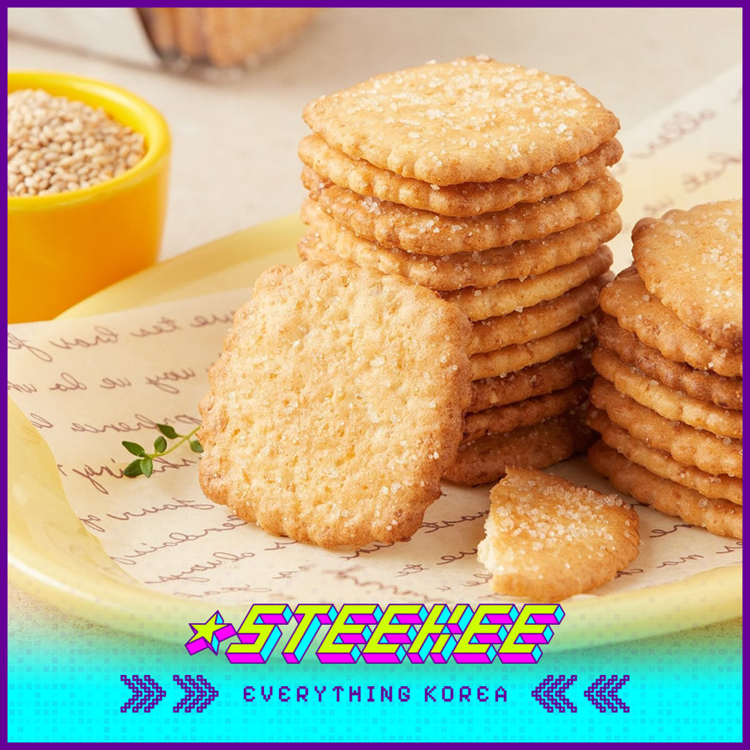 No Brand Sweet Sesame Coconut Flavored Thin Cracker Snack 216g Set of 6 by Steekee Korea 4154