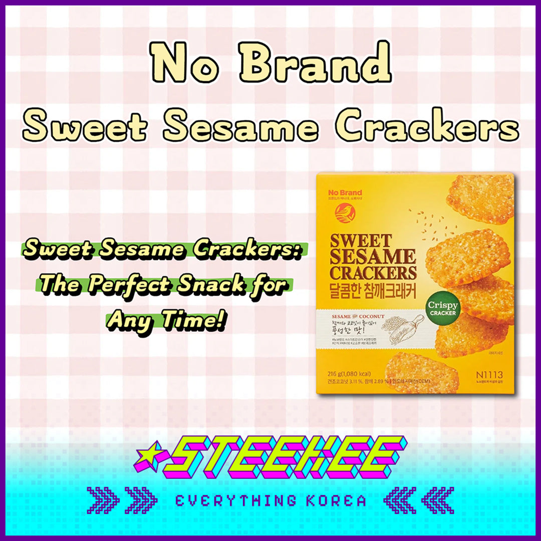 No Brand Sweet Sesame Coconut Flavored Thin Cracker Snack 216g Set of 6 by Steekee Korea 4154
