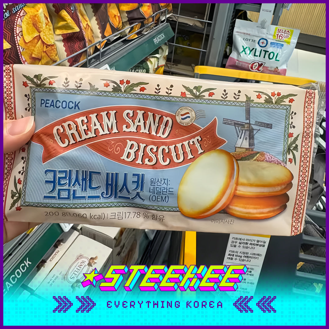 PEACOCK Cream Sandwich Soft Biscuits 200g by Steekee Korea 4161