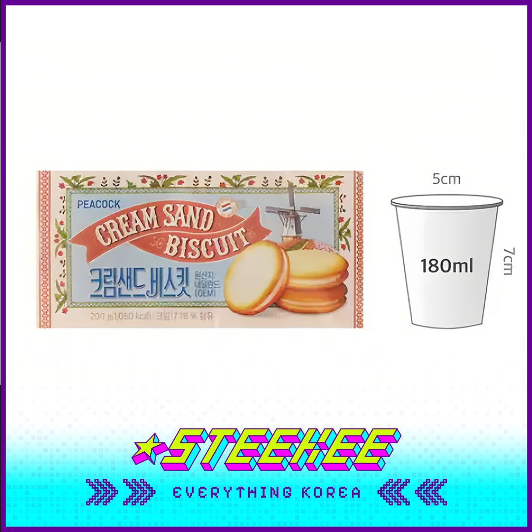 PEACOCK Cream Sandwich Soft Biscuits 200g by Steekee Korea 4161