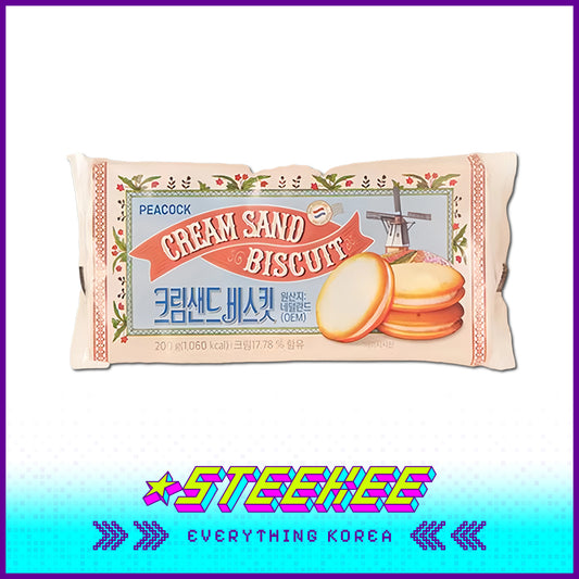 PEACOCK Cream Sandwich Soft Biscuits 200g by Steekee Korea 4161