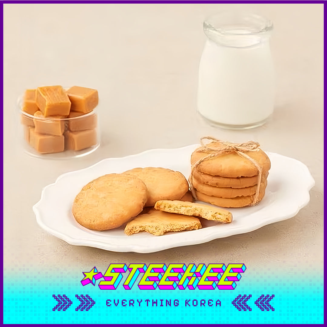 PEACOCK French Butter Sea Salt Caramel Crispy Cookies by Steekee Korea 4163