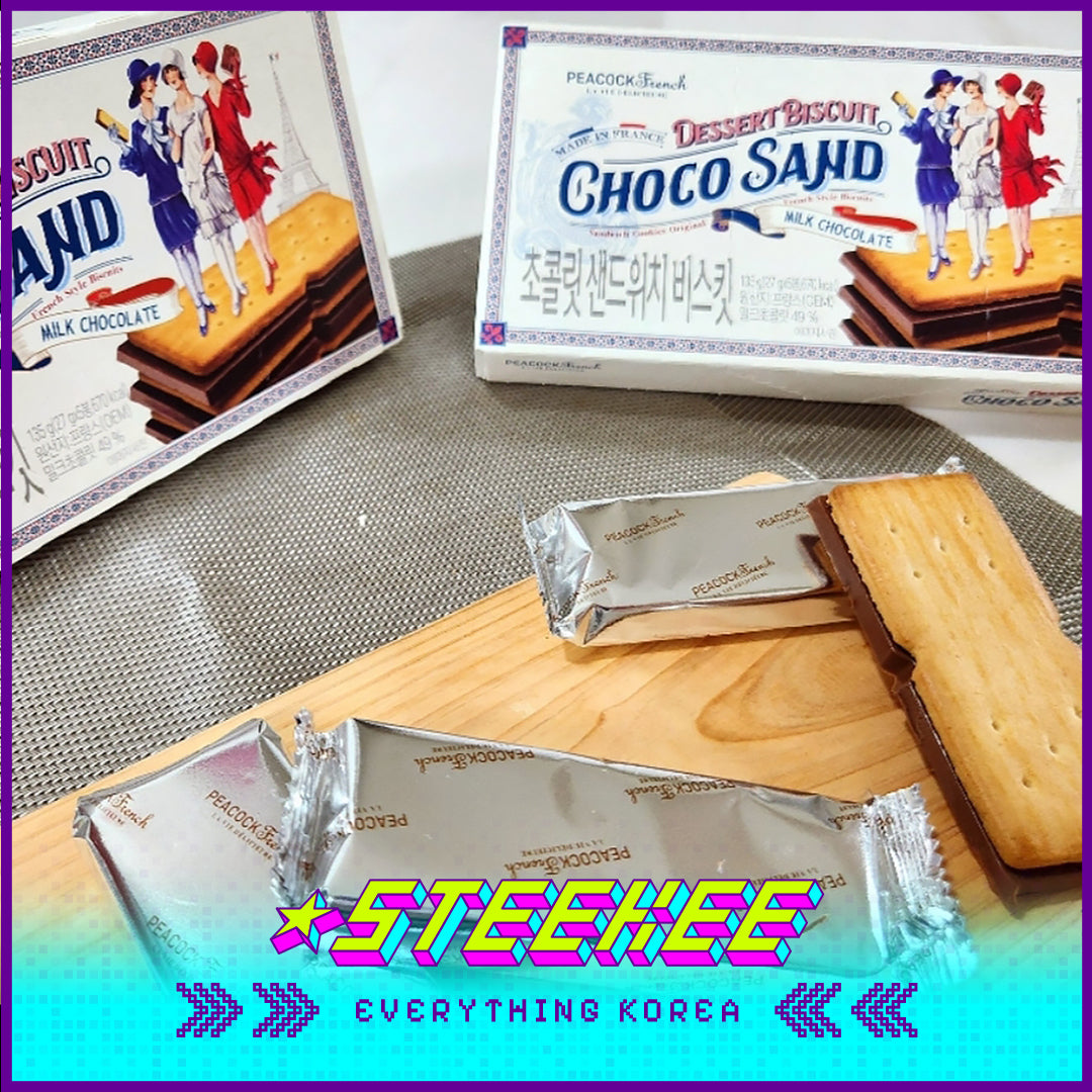 PEACOCK Rich Chocolate Sandwich Biscuits 135g by Steekee Korea 4164