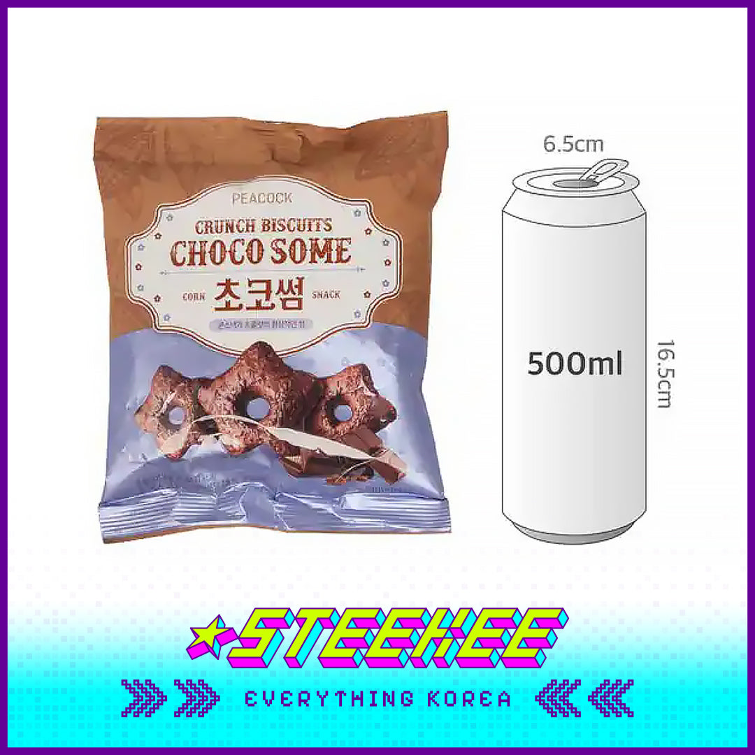 PEACOCK Chocolate Star-Shaped Corn Crisp 76g by Steekee Korea 4165