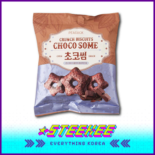 PEACOCK Chocolate Star-Shaped Corn Crisp 76g by Steekee Korea 4165