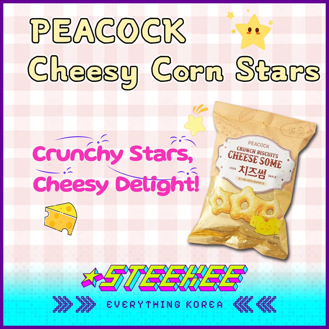 PEACOCK Cheese Star-Shaped Corn Crisp 90g  by Steekee Korea 4167