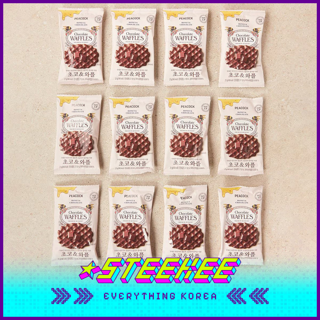 PEACOCK Honey Chocolate Local Wheat Butter Waffles Premium Dessert Snack by Steekee Korea 4169