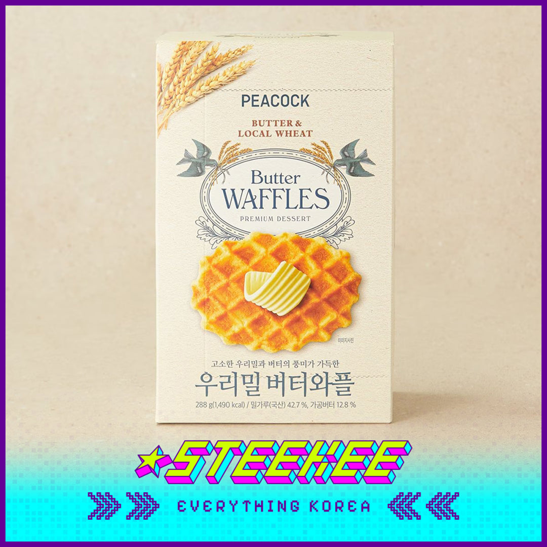 PEACOCK Honey Chocolate Local Wheat Butter Waffles Premium Dessert Snack by Steekee Korea 4169