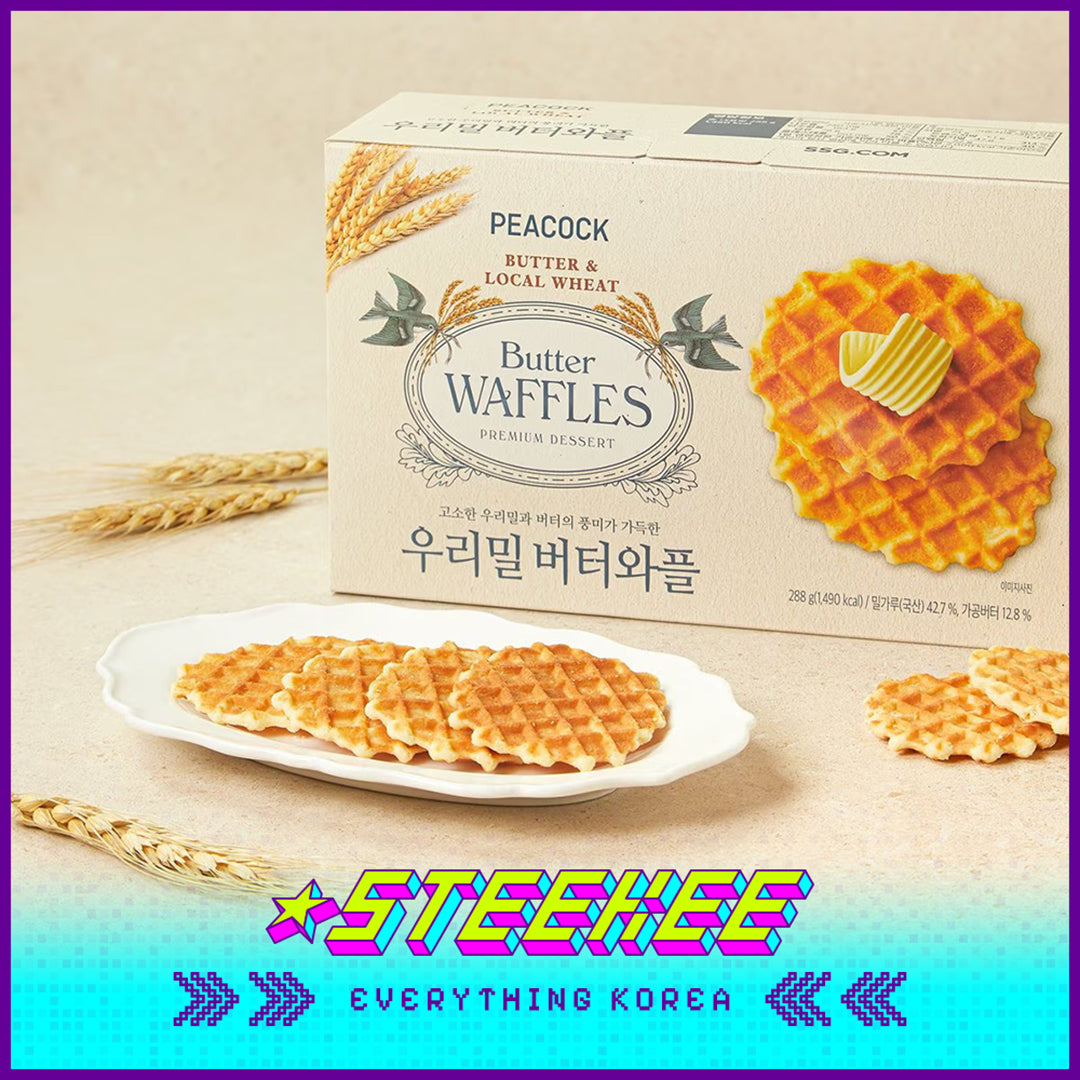 PEACOCK Honey Chocolate Local Wheat Butter Waffles Premium Dessert Snack by Steekee Korea 4169