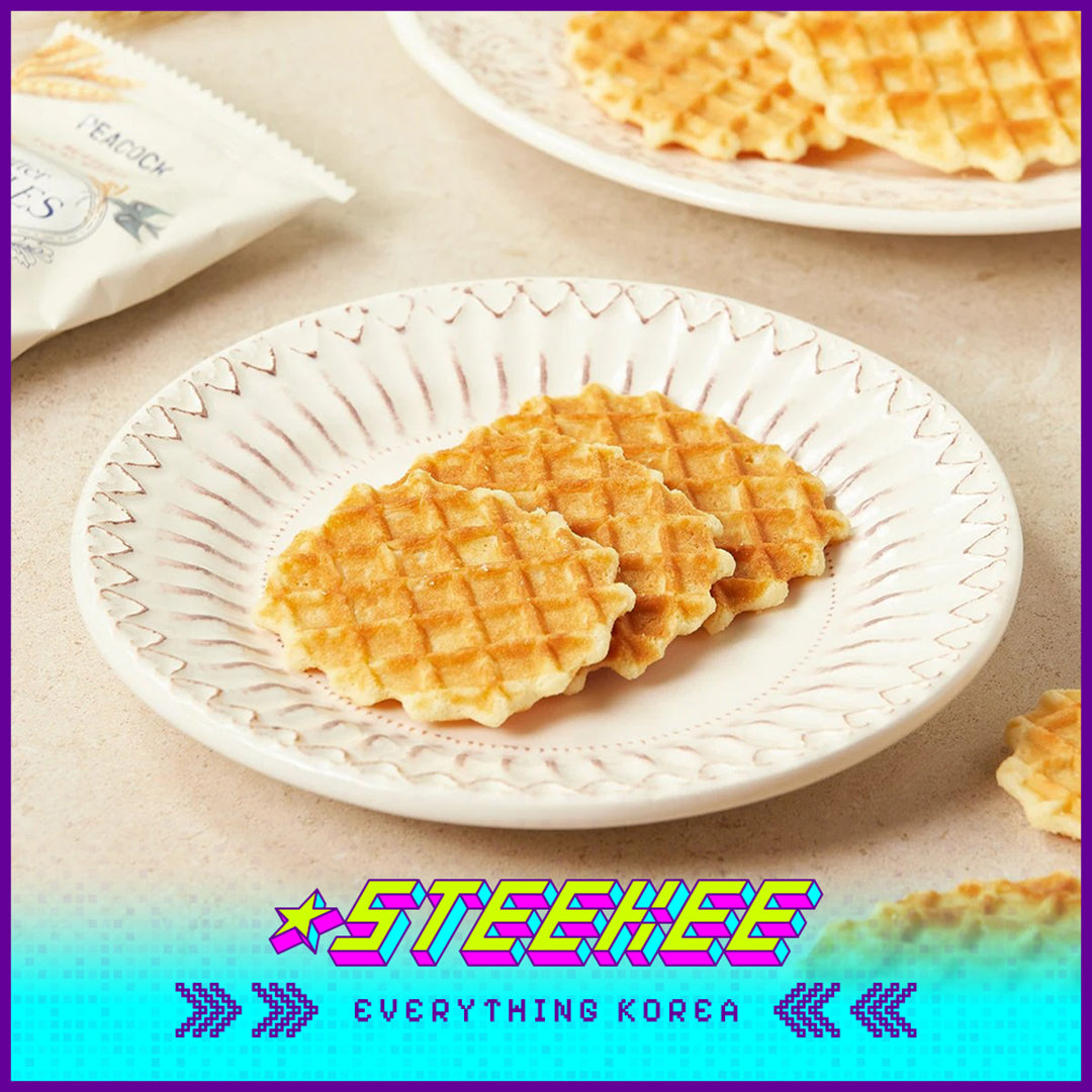 PEACOCK Honey Chocolate Local Wheat Butter Waffles Premium Dessert Snack by Steekee Korea 4169