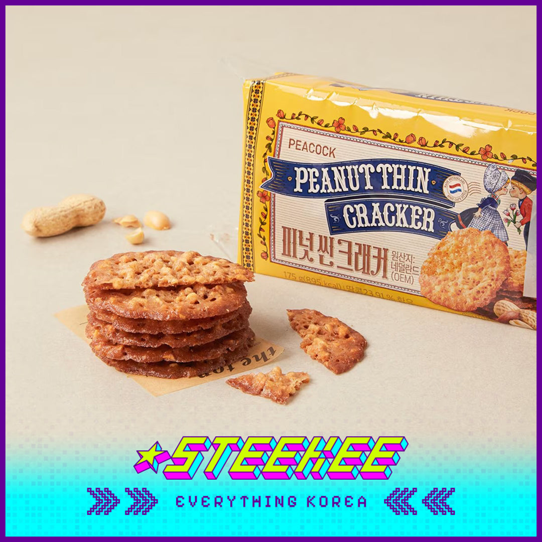 PEACOCK Peanut Thin Crackers Crispy Snack 175g by Steekee Korea 4170