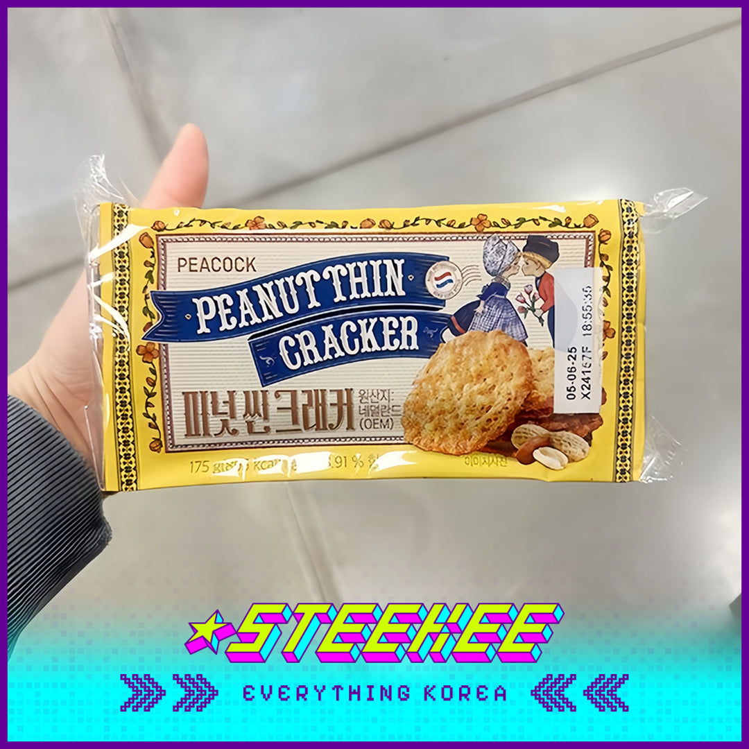 PEACOCK Peanut Thin Crackers Crispy Snack 175g by Steekee Korea 4170