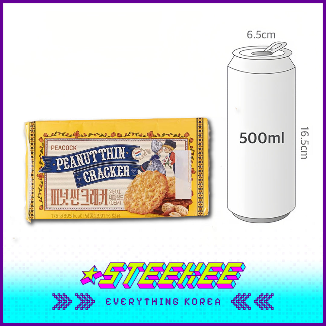 PEACOCK Peanut Thin Crackers Crispy Snack 175g by Steekee Korea 4170