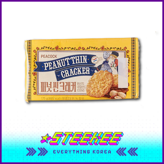 PEACOCK Peanut Thin Crackers Crispy Snack 175g by Steekee Korea 4170