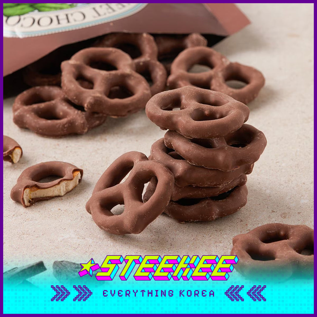 PEACOCK Sweet Chocolate Pretzels One-bite Snack 105g by Steekee Korea 4171