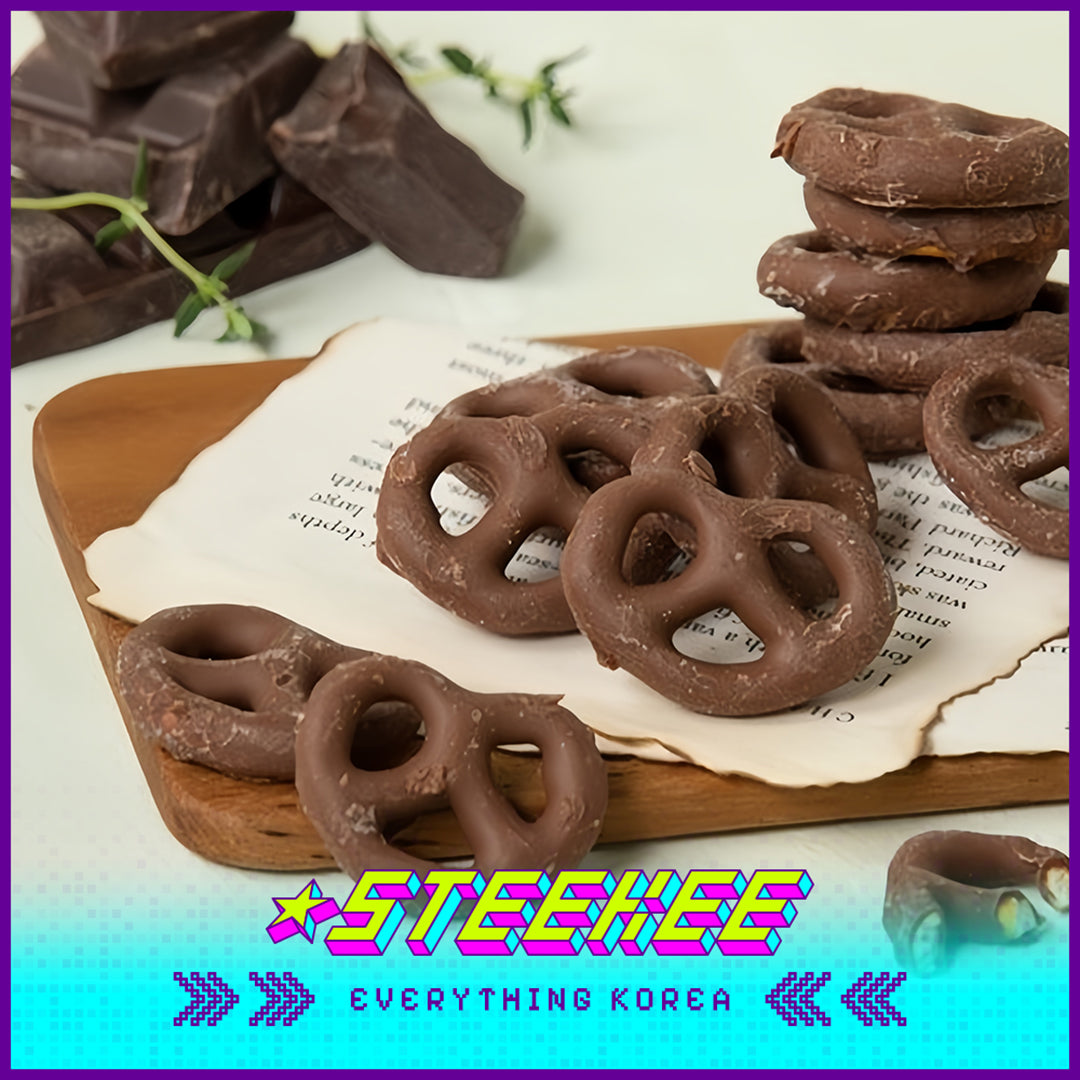 PEACOCK Sweet Chocolate Pretzels One-bite Snack 105g by Steekee Korea 4171