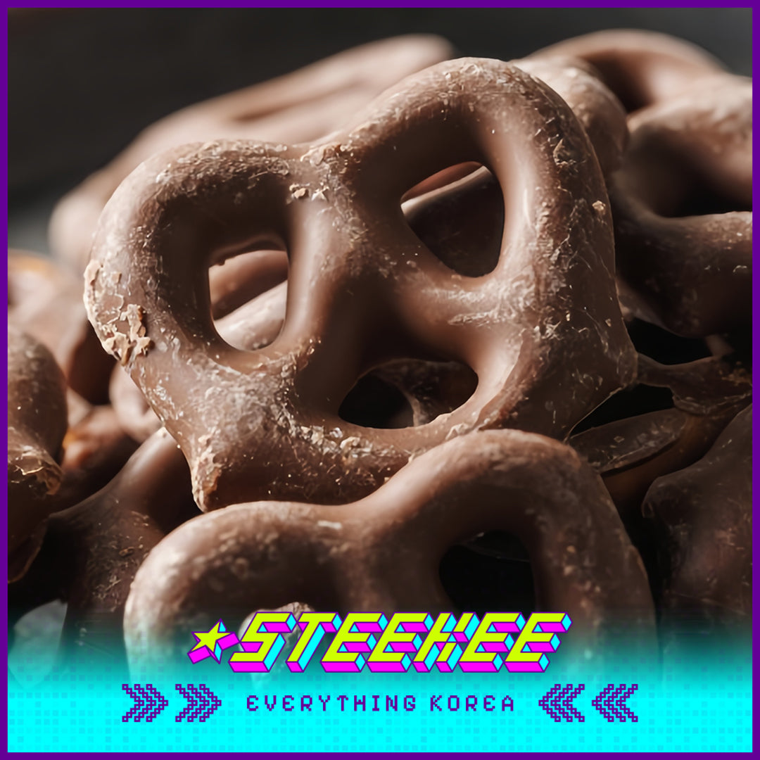 PEACOCK Sweet Chocolate Pretzels One-bite Snack 105g by Steekee Korea 4171