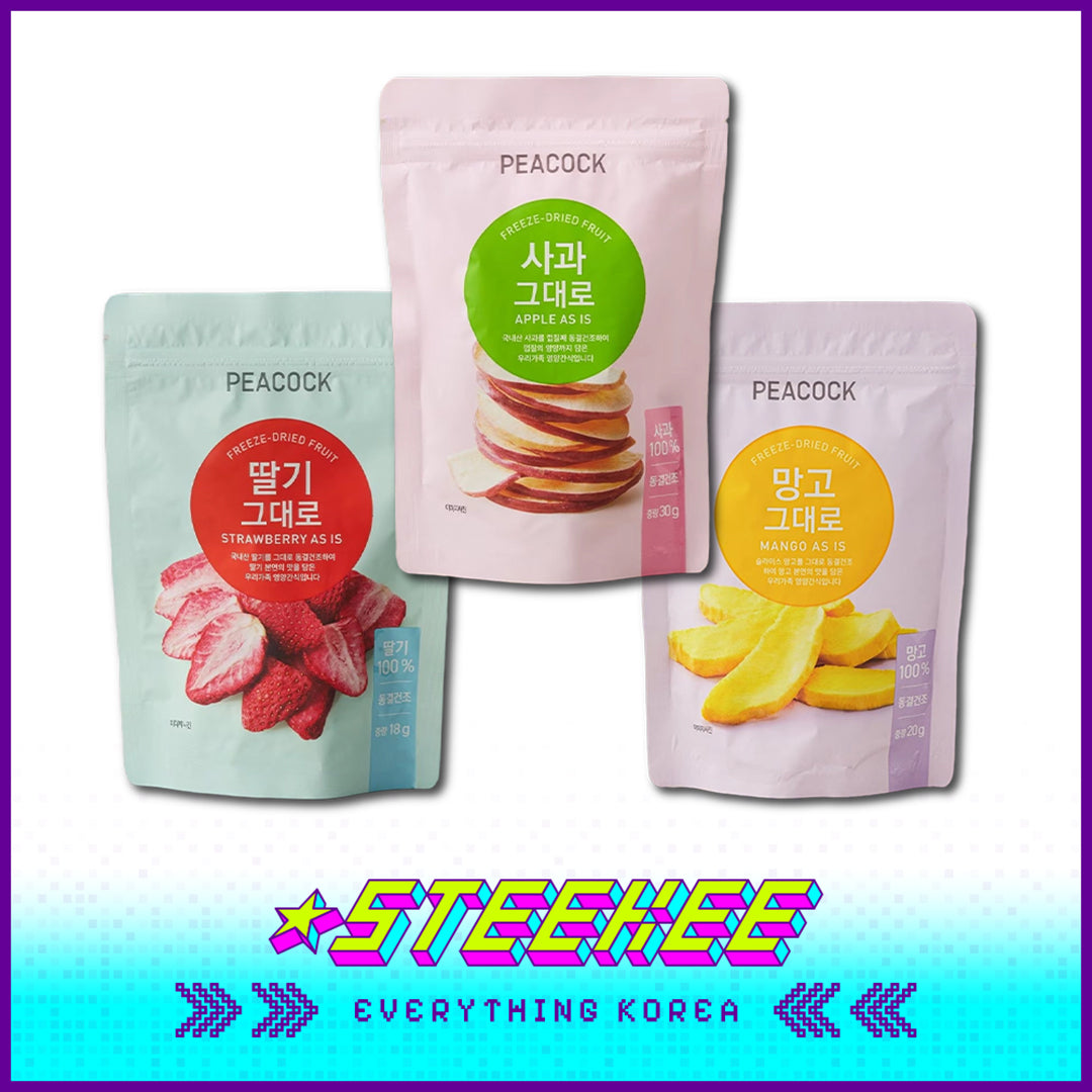PEACOCK Freeze-dried Fruit Apple Mango Strawberry Snack by Steekee Korean 4173