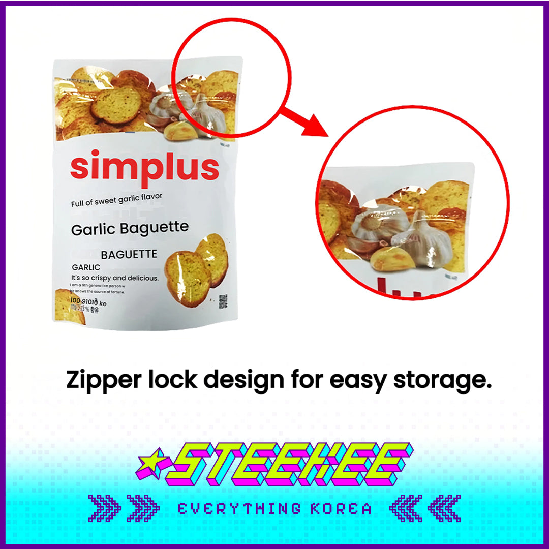Simplus Garlic Crispy Baguette Slices 200g by Steekee Korea 4178