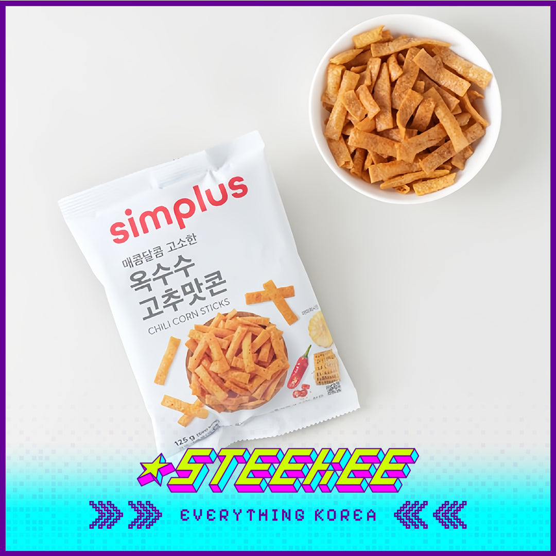 Simplus Chili Flavor Sweet Spicy Corn Crisp 125g by Steekee Korea 4191