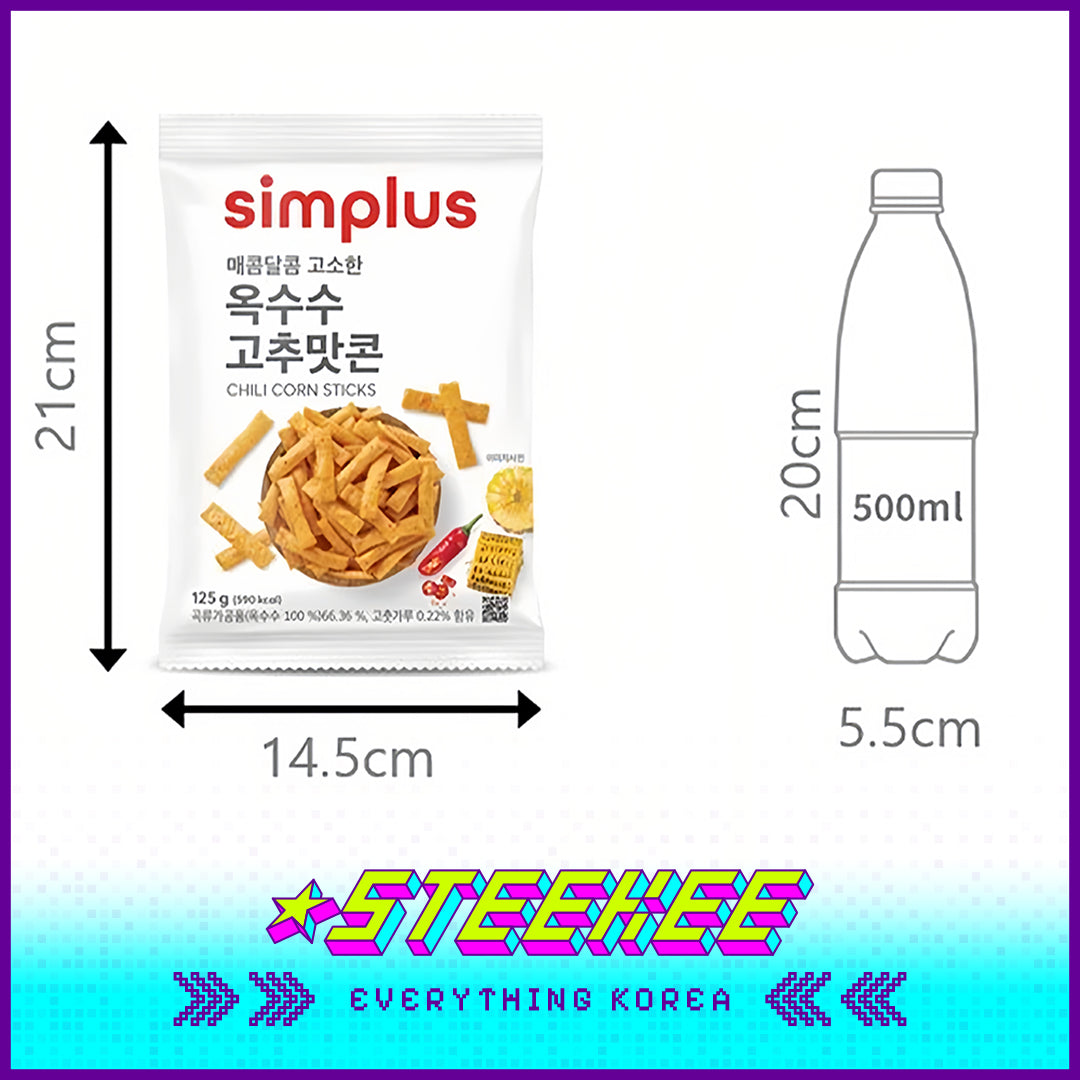 Simplus Chili Flavor Sweet Spicy Corn Crisp 125g by Steekee Korea 4191