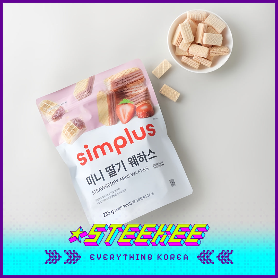 Simplus Strawberry Mini Wafer Snack 235g by Steekee Korea 4195