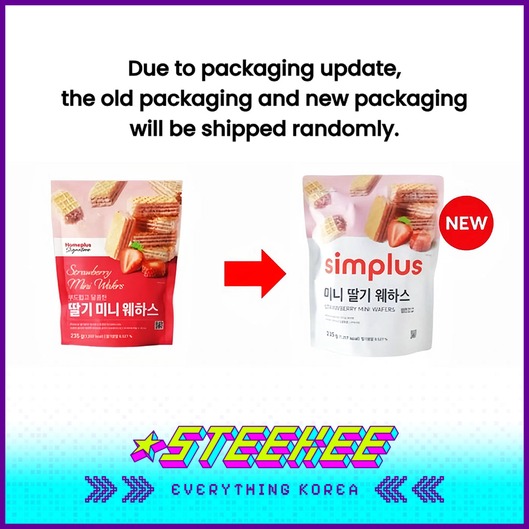 Simplus Strawberry Mini Wafer Snack 235g by Steekee Korea 4195