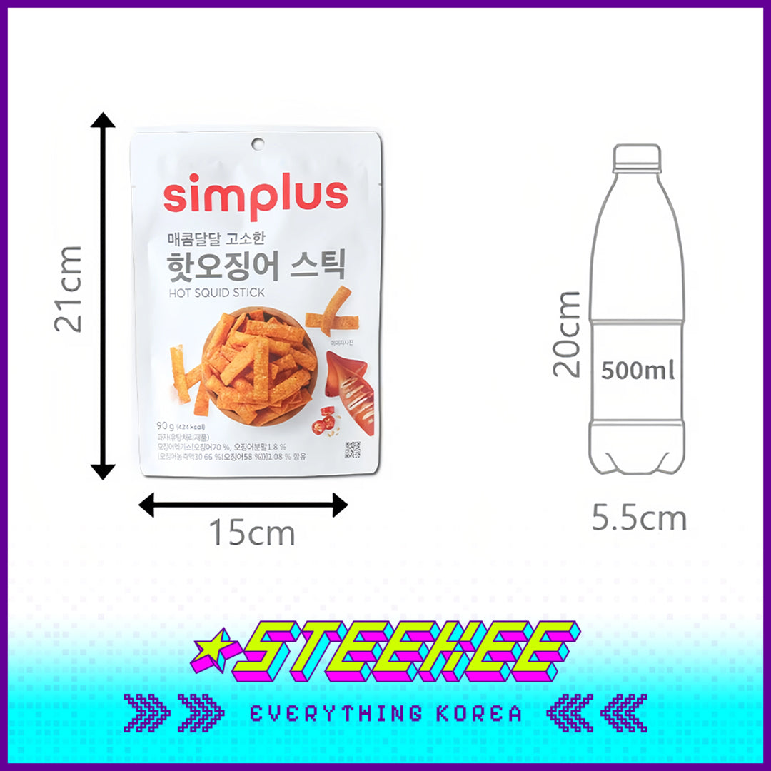 Simplus Hot Squid Stick Original Corn Stick Snack 90g by Steekee Korea 4200