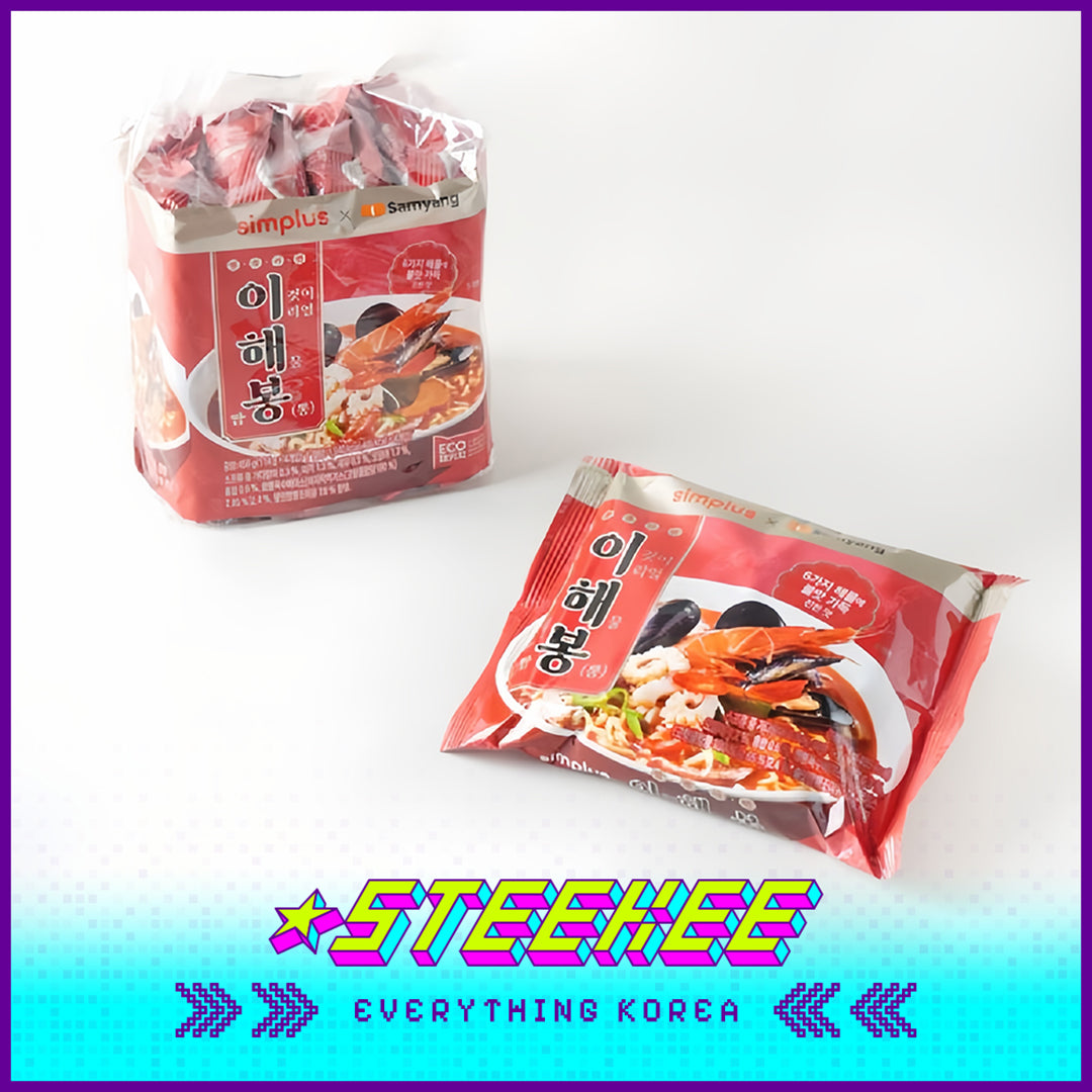 Simplus × Samyang Seafood Ramen Instant Noodles 456g Set of 4 by Steekee Korea 4203