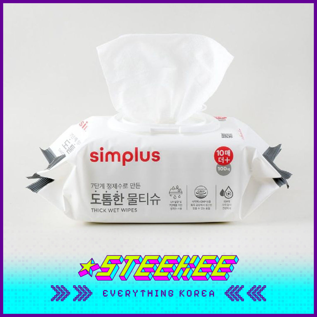 Simplus Thick Cleaning Wipes Wet Tissue for Home Use Large Package by Steekee Korea 4205