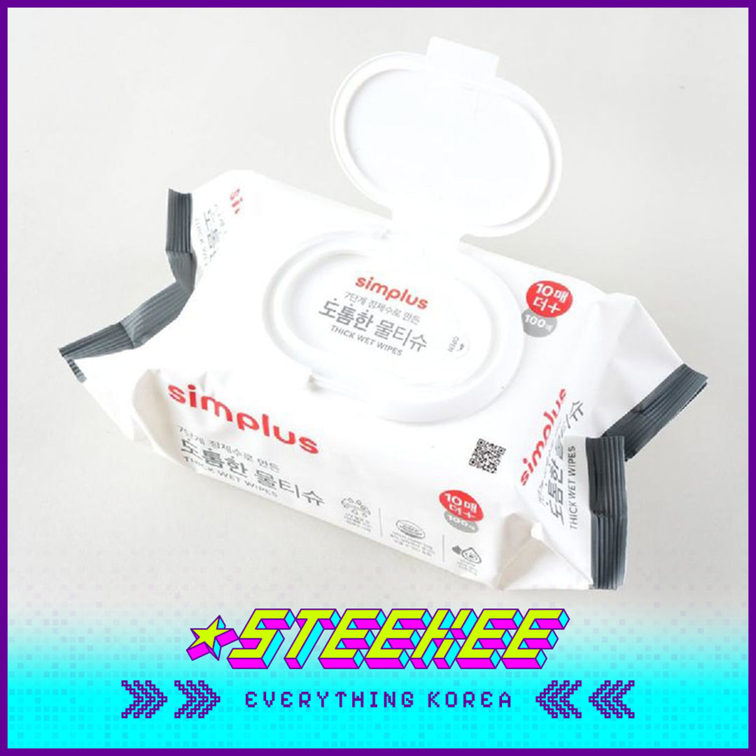 Simplus Thick Cleaning Wipes Wet Tissue for Home Use Large Package by Steekee Korea 4205