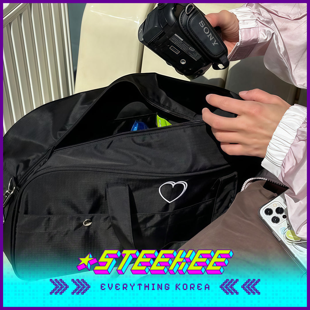 MAZZZZY心形刺绣尼龙单肩包手提包闪奇韩国4220