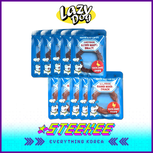 LazyDog手工环形鸡肉鸭肉肉干零食5个装闪奇韩国4252