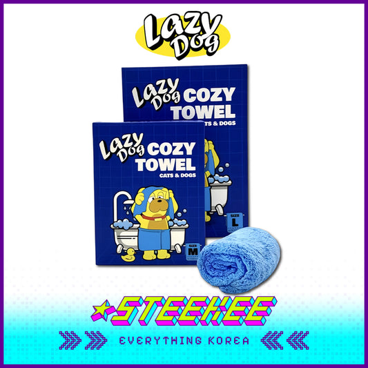 LazyDog柔软舒适速吸宠物毛巾闪奇韩国4254