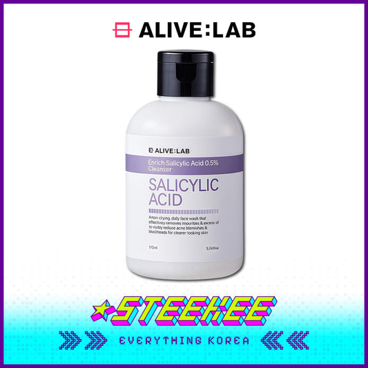ALIVE:LAB 0.5%水杨酸泡沫清洁控油洗面奶170ml闪奇韩国4272
