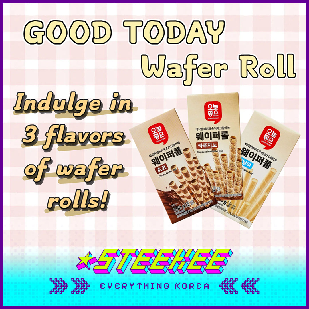 GOOD TODAY Crispy Wafer Roll Vanilla Choco Cappuccino 100g by Steekee Korea 4290