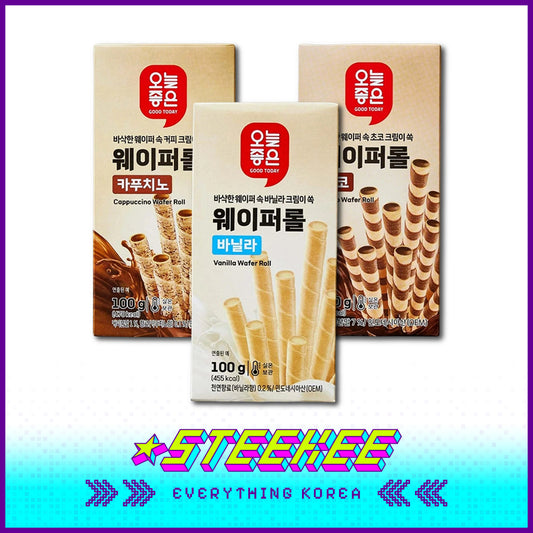GOOD TODAY Crispy Wafer Roll Vanilla Choco Cappuccino 100g by Steekee Korea 4290