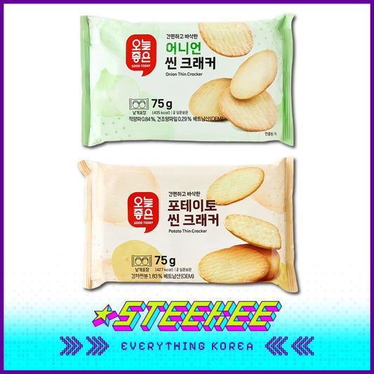 GOOD TODAY Classic Potato Flavor Fresh Onion Flavor Vietnamese Thin Crackers Snack 75g by Steekee Korea 4301